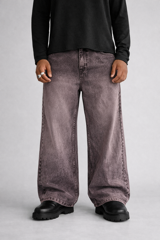 Smoky Brown Wide-Leg Denim
