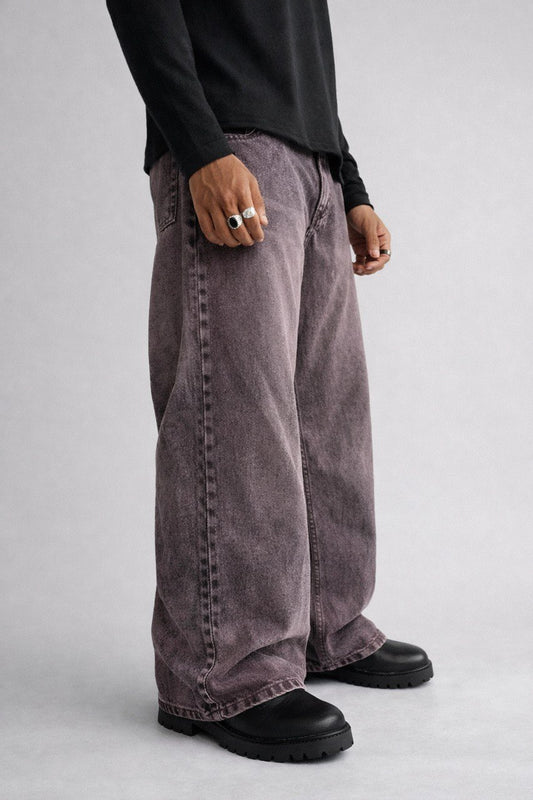 Smoky Brown Wide-Leg Denim